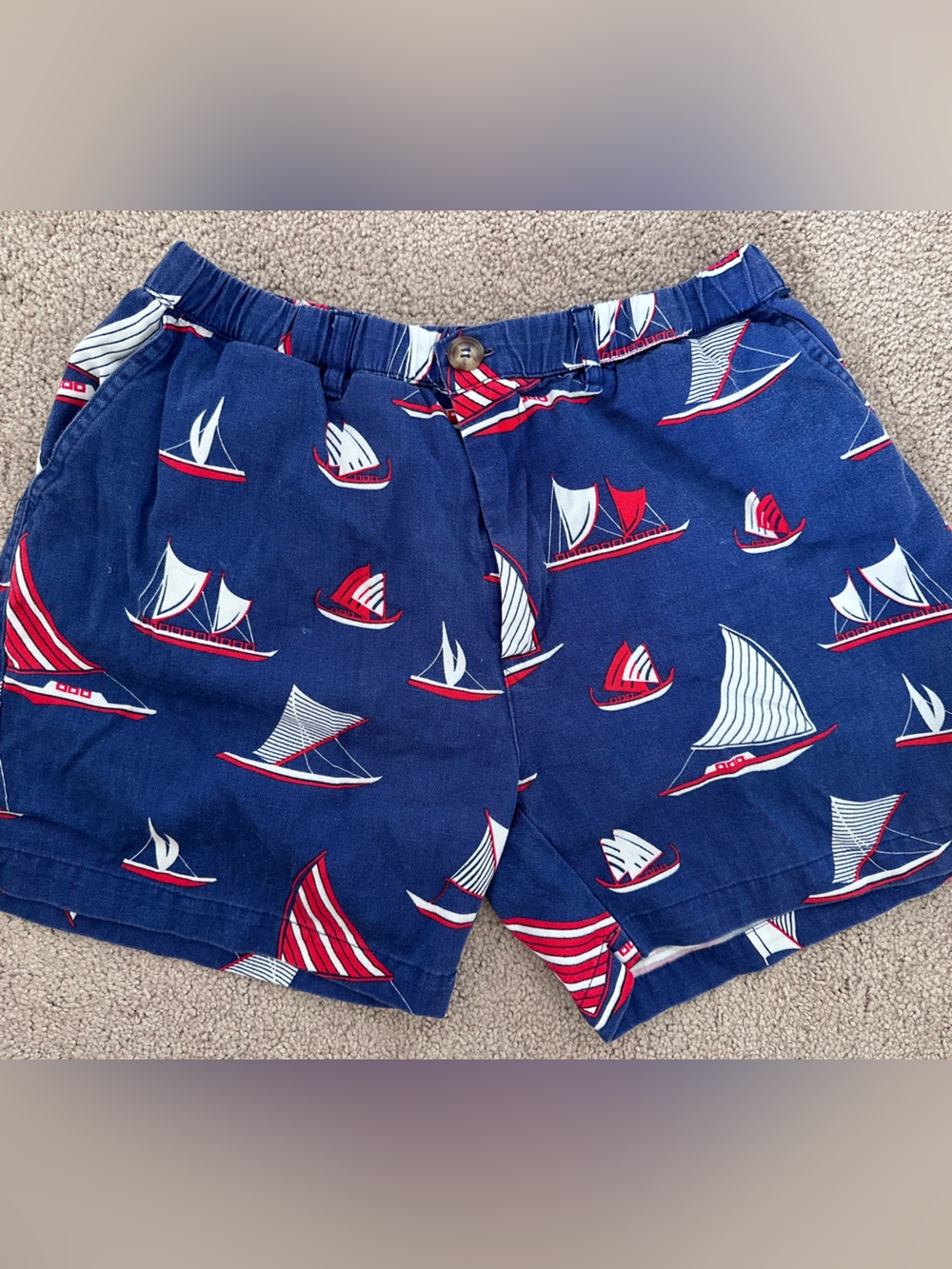 Chubbies Navy Sailboat Print Shorts